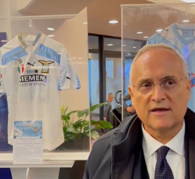 Il Presidente Lotito visita il Lazio Museum dopo il match vinto contro l’Inter